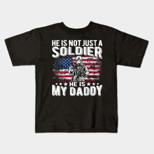 My Daddy Is A Soldier Patriotic Proud Military Daughter Son Kids T-Shirt